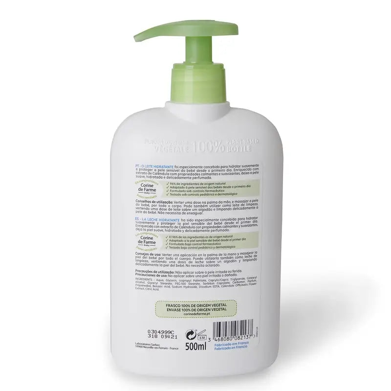 Corine De Farme Leite Hidratante de Calêndula, 500 ml