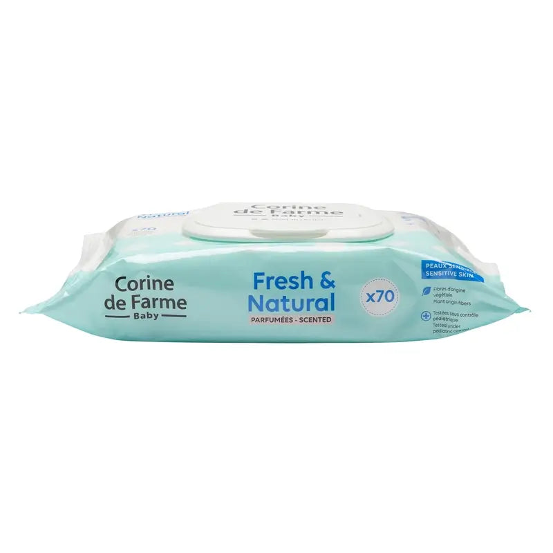 Corine De Farme Toalhetes biodegradáveis Fresh & Natural , 70 pcs.