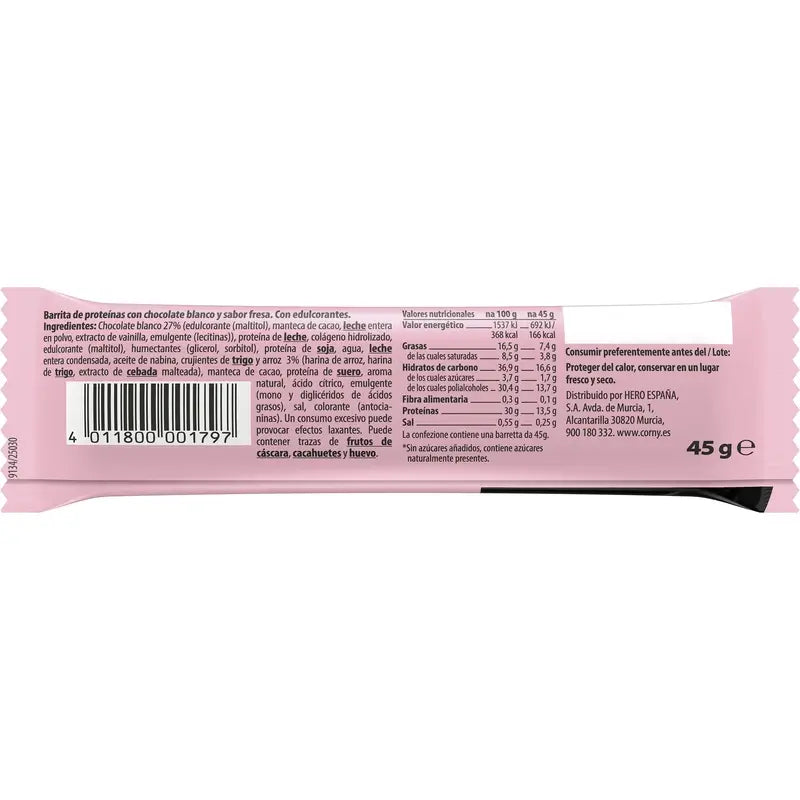 Corny Protein Soft Chocolate Branco e Morango , 45 gramas