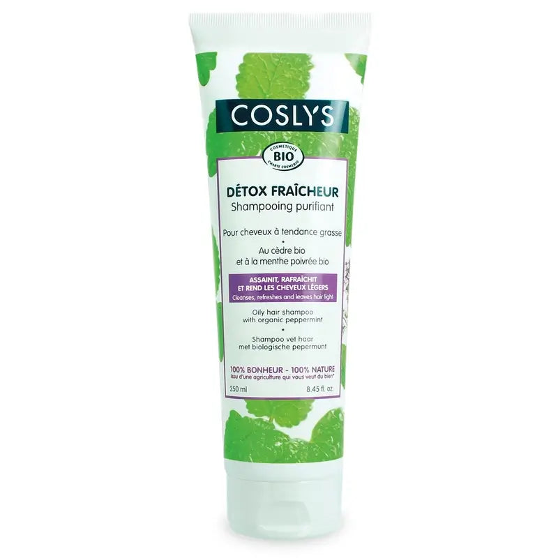 Coslys Champô para Cabelos Oleosos Orgânico Hortelã, 250 ml