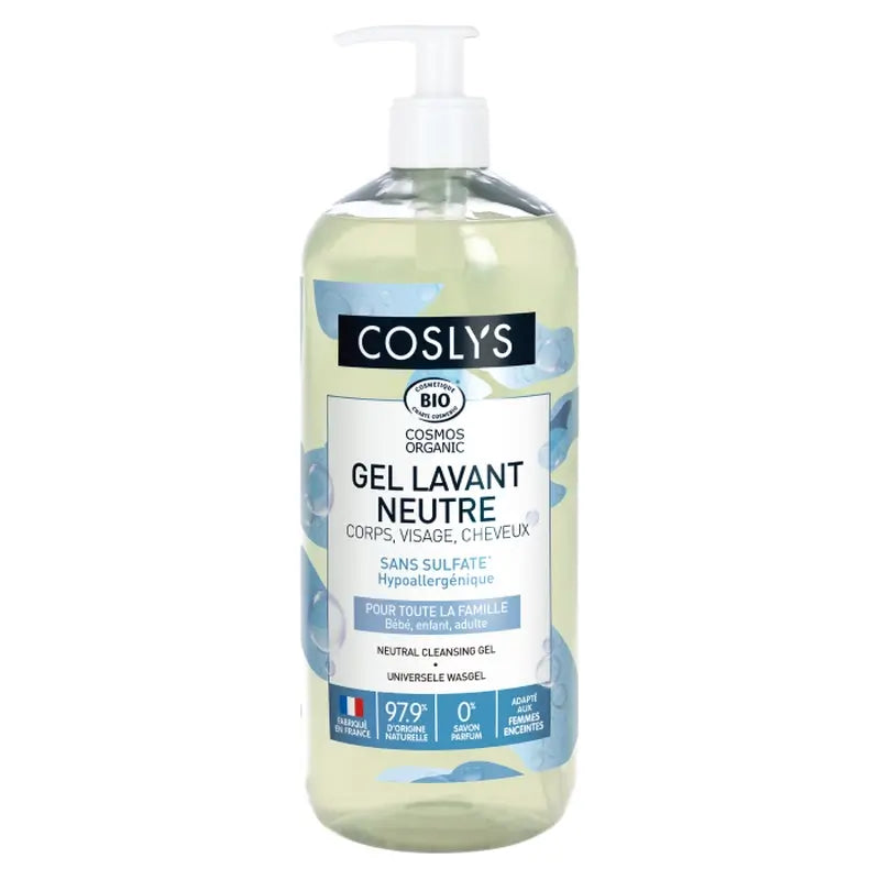 Gel de Duche Neutro Universal Coslys: Sem perfume, Rosto, Corpo e Cabelo, 1000 ml