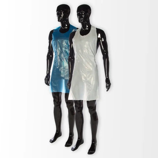 Avental de polietileno azul Cuatrogasa, 100 unidades