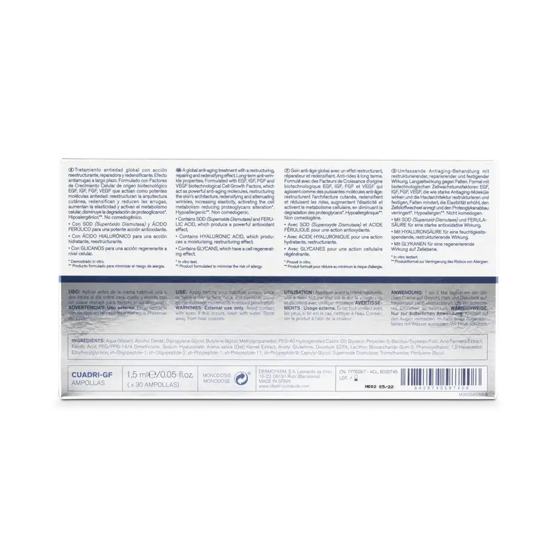 RILASTIL CUMLAUDE QUADRI GF 1,5ML 30 AMPOLAS