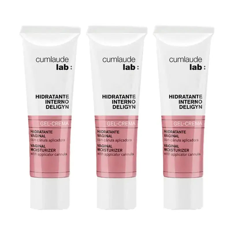 Cumlaude Lab Deligyn Gel Creme Hidratante Interno, Embalagem 3 x 30 ml