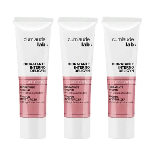 Cumlaude Lab Deligyn Gel Creme Hidratante Interno, Embalagem 3 x 30 ml