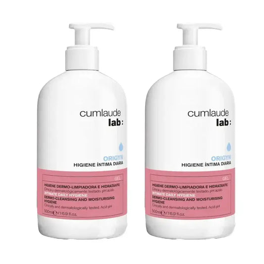Cumlaude Lab Gel de limpeza de higiene íntima diária, embalagem de 2 x 500 ml