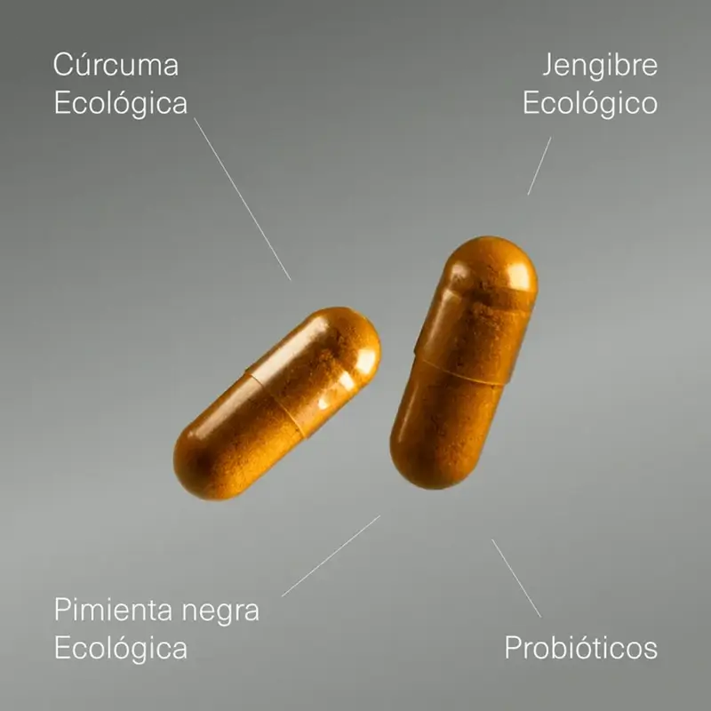 Aldous Bio Turmeric com Gengibre e Pimenta Preta com Probióticos, 250 cápsulas