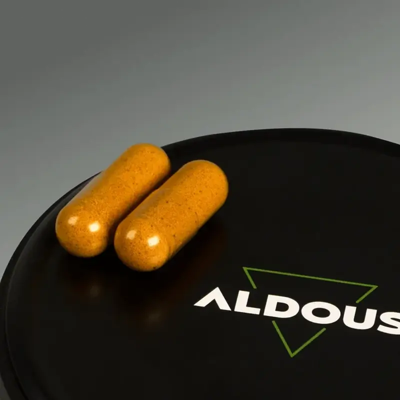 Aldous Bio Turmeric com Gengibre e Pimenta Preta com Probióticos, 250 cápsulas