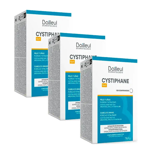 Cystiphane Biorga Queda de Cabelo, Embalagem 3 x 120 comprimidos