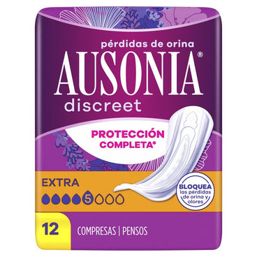 Ausonia Discreet Extra Women's Urine Loss Pads para mulheres, 12 embalagens