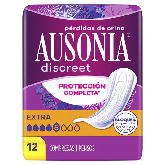 Ausonia Discreet Extra Women's Urine Loss Pads para mulheres, 12 embalagens