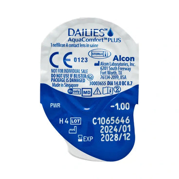 Dailies AquaComfort Plus Daily Spherical Lenses , 30 unidades