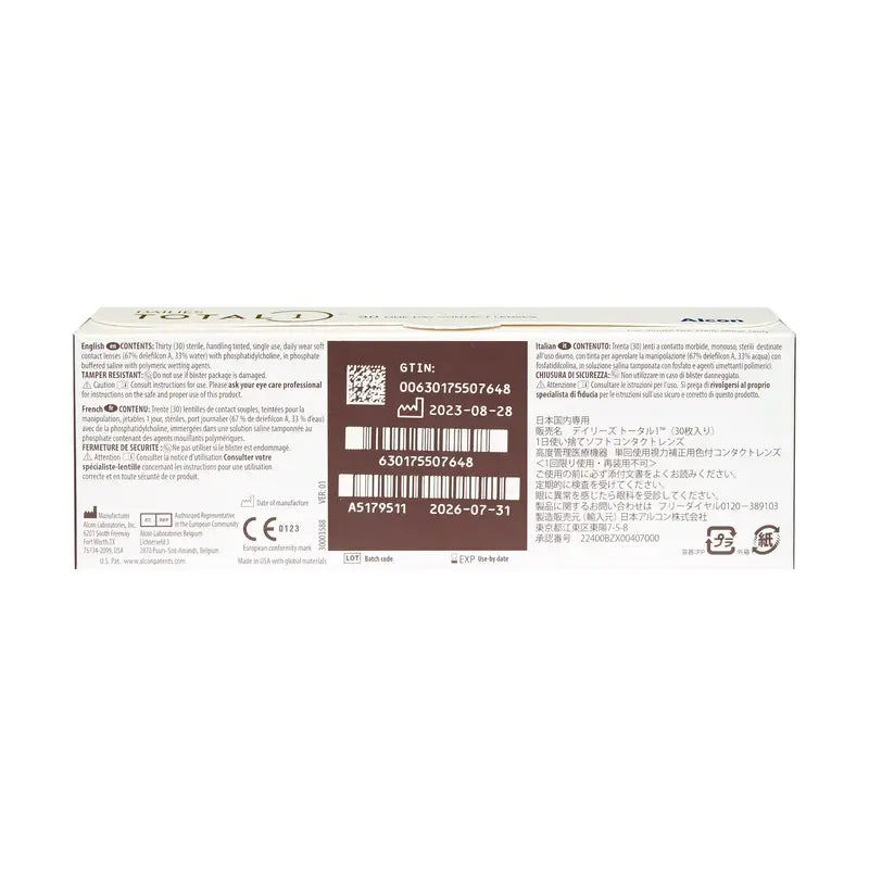 Dailies Total1 Daily Spherical Lenses , 30 unidades