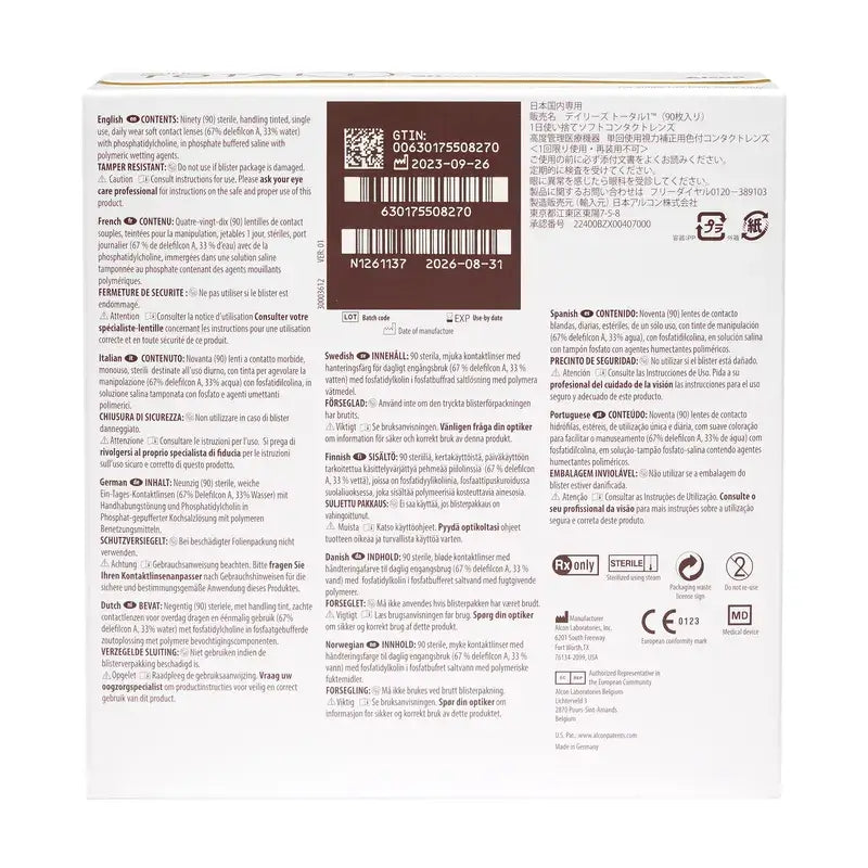 Dailies Total1 Daily Spherical Lenses , 90 unidades - -11.50, 8.5, 14.1