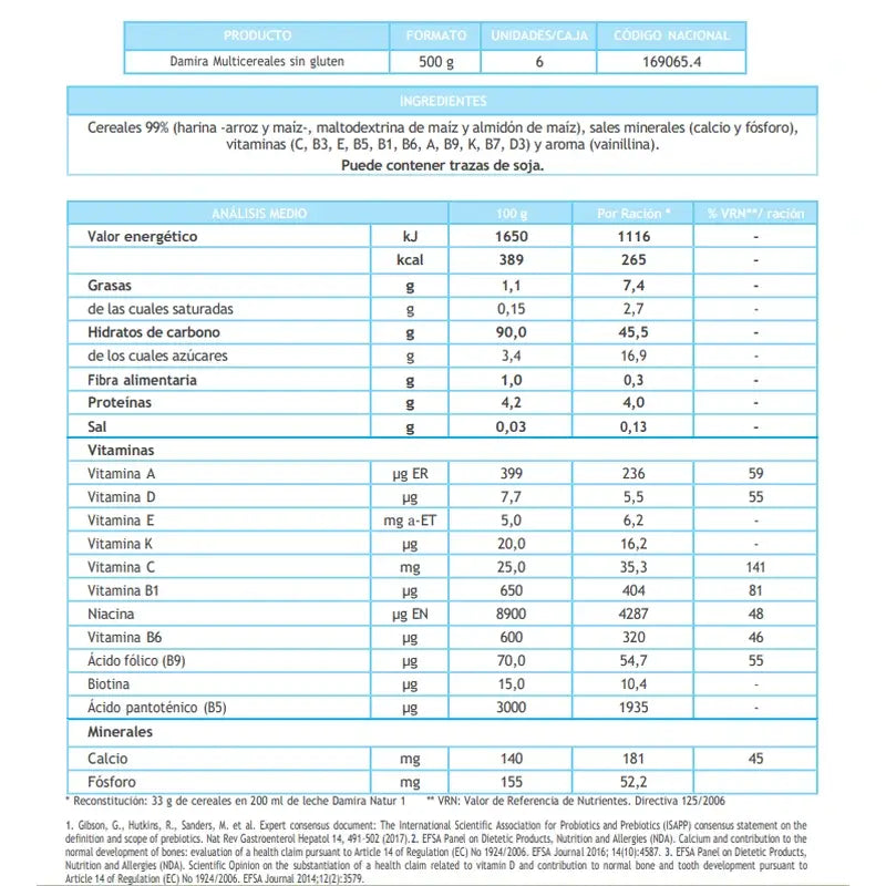Damira Multicereais sem glúten Fos, 500 g