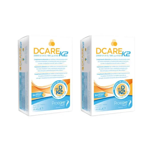 Dcare K2 2000 Iu Vitamina D3, 2X84 Pérolas