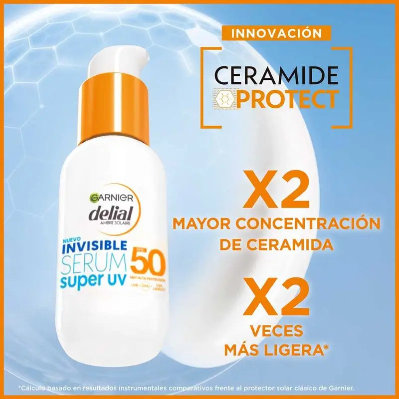 Protetor solar diário Delial Invisible Serum Super Uv Spf50 Light Feel, 30 ml