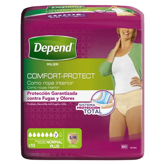 Depend Normal S/M Fralda de Adulto Mulher , 10 peças