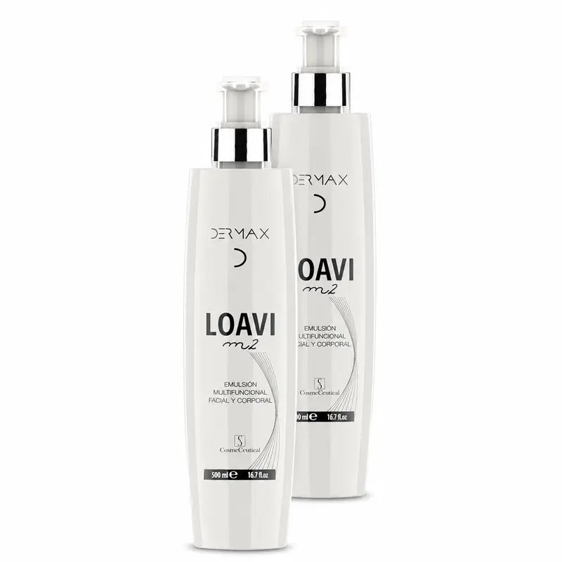 Dermax Loavi M2 Emulsão Facial e Corporal, Conjunto de 2 x 500 ml