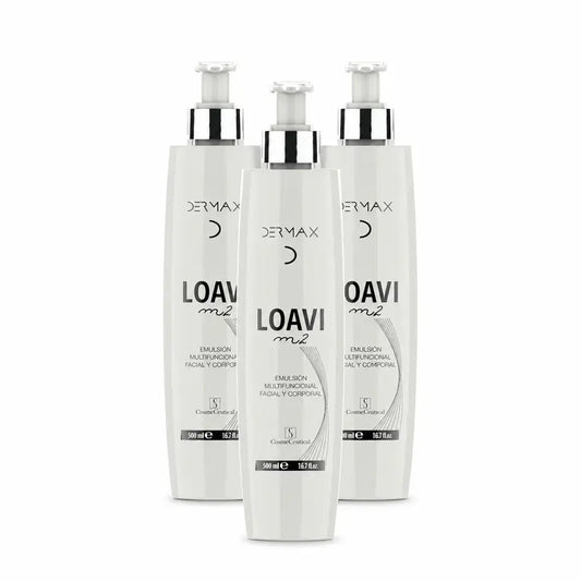 Dermax Loavi M2 Emulsão Facial e Corporal, Embalagem de 3 x 500 ml