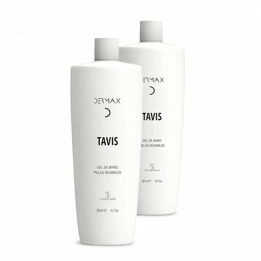 Dermax Tavis Gel de Banho para Peles Sensíveis, Embalagem com 2 x 500 ml