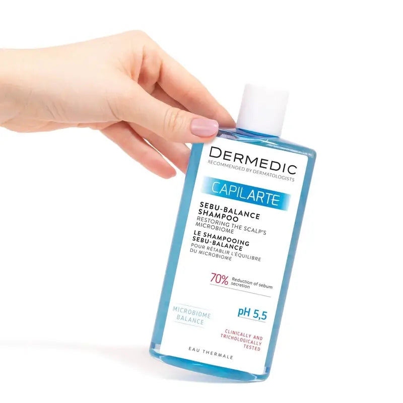 Champô Restaurador do Microbioma do Couro Cabeludo Dermedic Capilarte Sebu-Balance, 300 ml