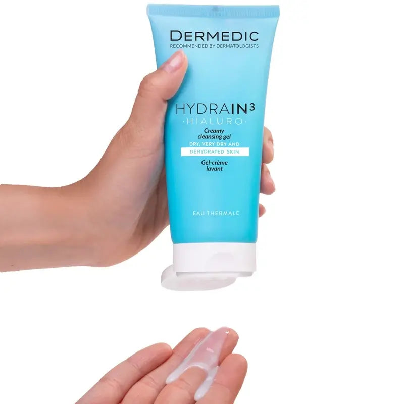 Dermedic Hydrain3 Hyaluronic Gel de Limpeza Cremoso, 200 ml