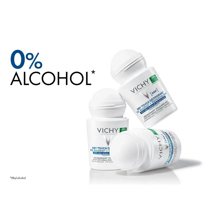 Desodorizante Vichy 24H Toque Seco Roll-On 0% Álcool 50 ml
