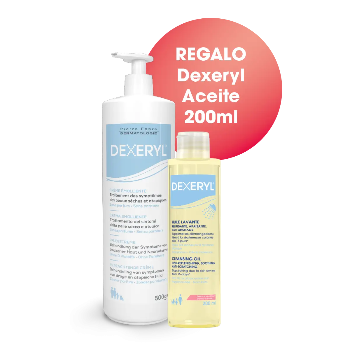 Dexeryl Kit Crema Emoliente 500 G + Dexeryl Aceite Limpiador, 200 Ml