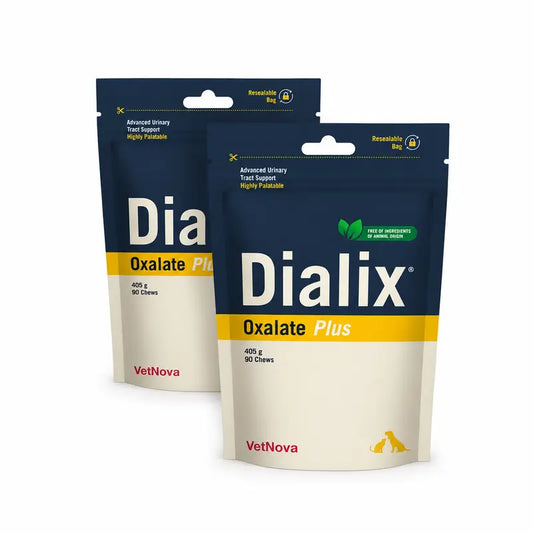 Dialix® Oxalate Plus Embalagem de 2 x 90 pastilhas mastigáveis - Nova fórmula vegana, 405 gr