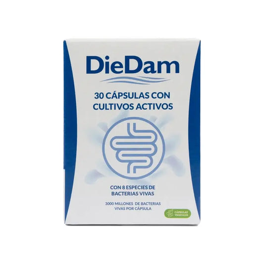 DieDam Probiótico em cápsulas entéricas - Lactobacilos, bifidobactérias e inulina