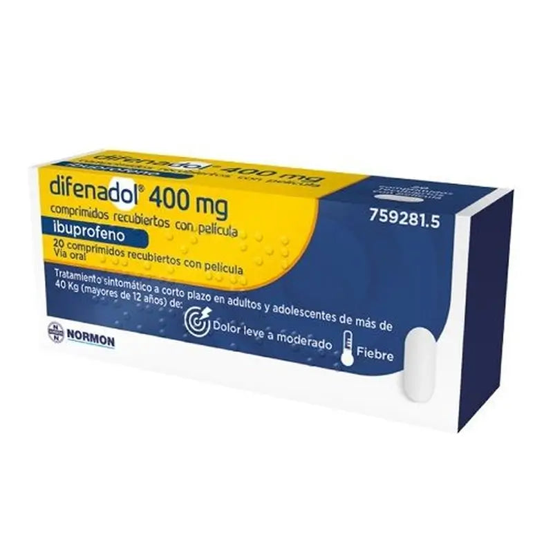 Difenadol 400 mg, 20 comprimidos revestidos por película