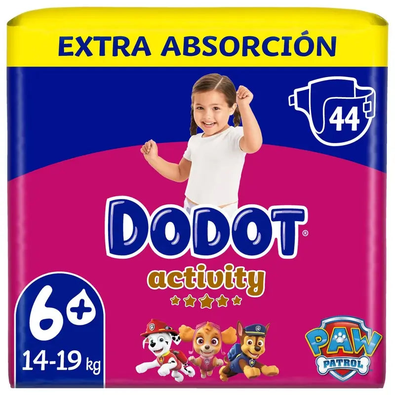 Dodot Activity Tamanho 6+ (+14 kg), 44 fraldas