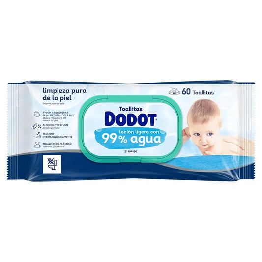Toalhetes Dodot 99% Aqua, 1x60, 60 unid.