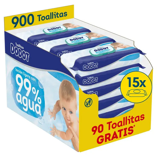 Toalhetes Dodot 99% Aqua, 15x60, 900 unid.