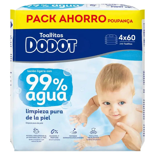 Toalhetes Dodot 99% Aqua, 4x60, 240 pcs.