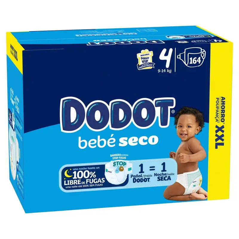 Dodot Baby Dry Fralda tamanho 4 , 164 unidades
