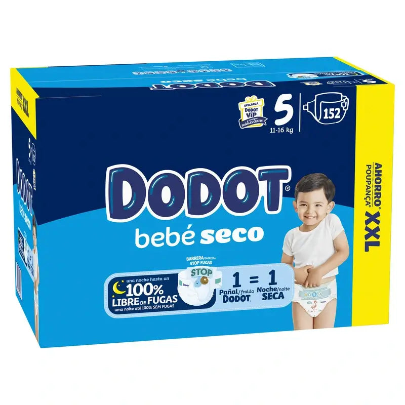 Dodot Baby Dry Fralda Tamanho 5 , 152 unidades
