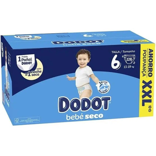 Dodot Baby Dry Tamanho 6, 13Kg-18Kg, 128 fraldas