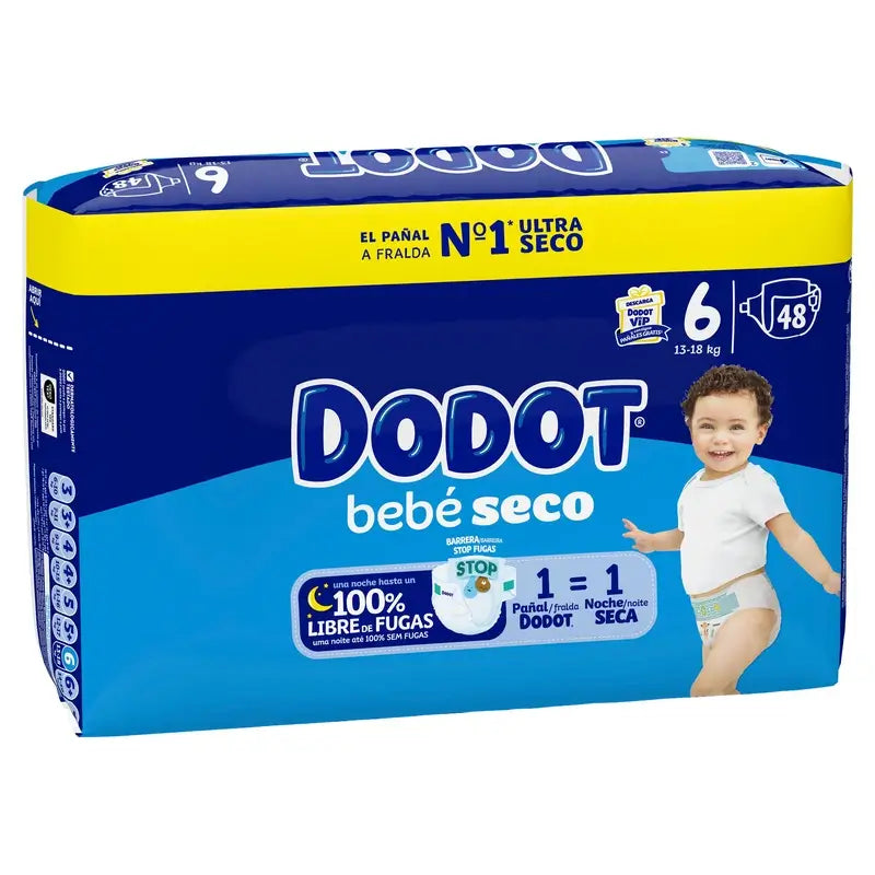 Dodot Baby Dry Fralda Tamanho 6 - 48 unidades