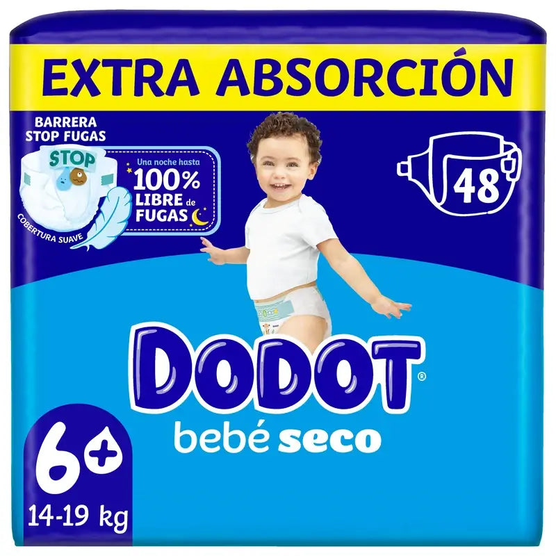 Dodot Baby Dry Tamanho 6+ (+14 Kg), 48 fraldas