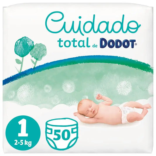 Dodot Total Care Fraldas tamanho 1, 50 unidades.