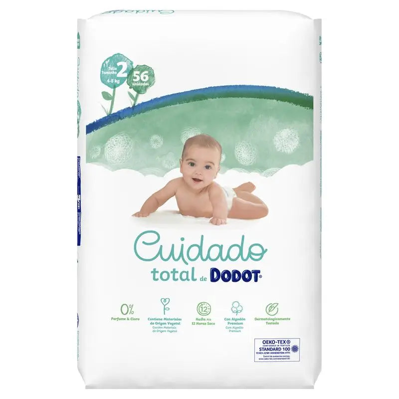 Dodot Total Care Tamanho 2, 56 fraldas