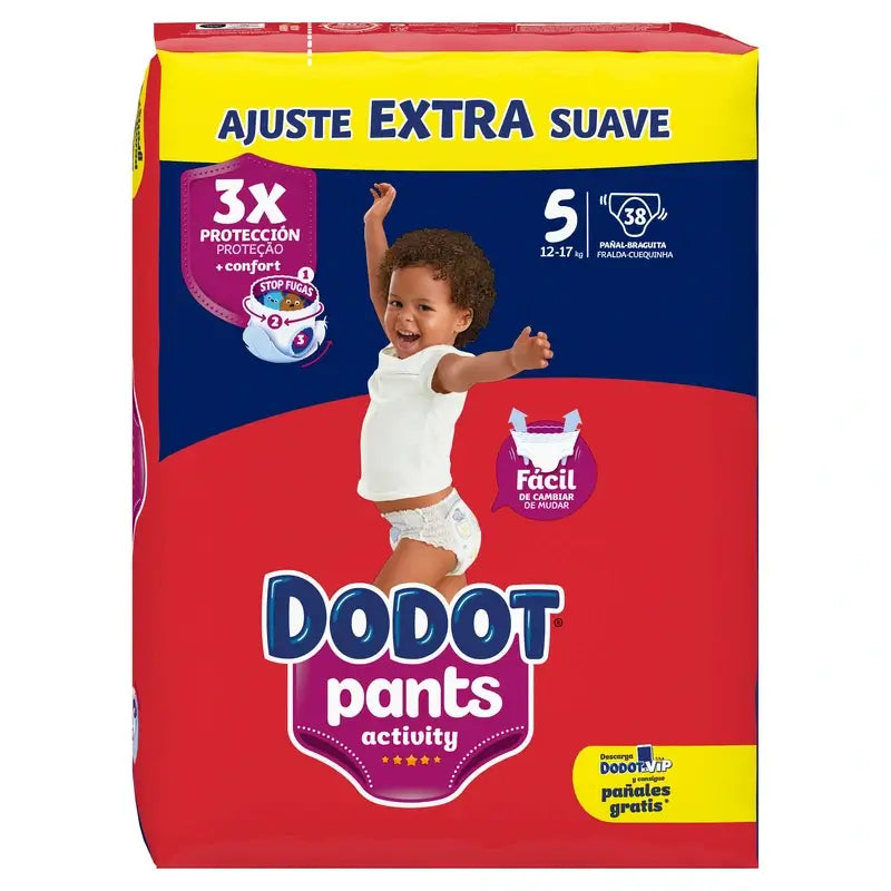 Dodot Pants Activity Tamanho 5, 38 fraldas