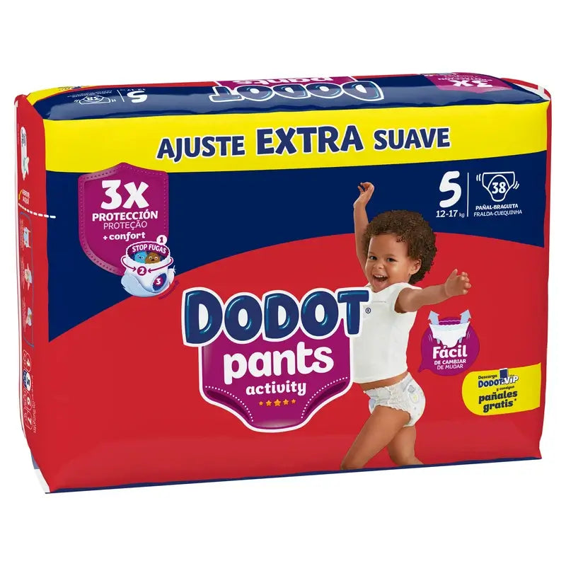 Dodot Pants Activity Tamanho 5, 38 fraldas