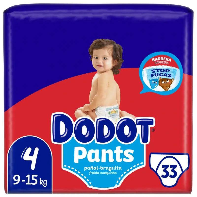 Dodot Pants Panty Tamanho 4 (9-15 Kg), 33 fraldas