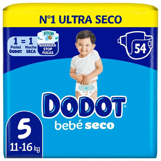 Dodot Baby Dry Tamanho 5 (11-16 Kg) , 54 fraldas