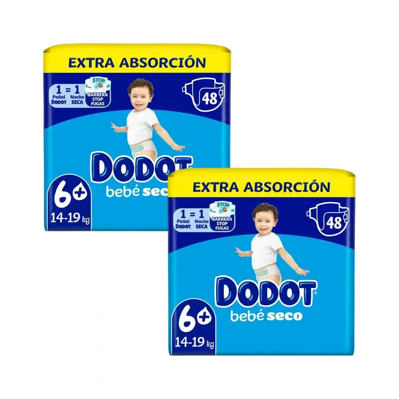 Dodot Baby Dry Tamanho 6+ (+14 Kg), 2x48 fraldas