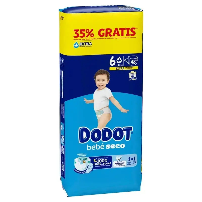 Dodot Baby Dry Tamanho 6+ (+14 Kg), 2x48 fraldas