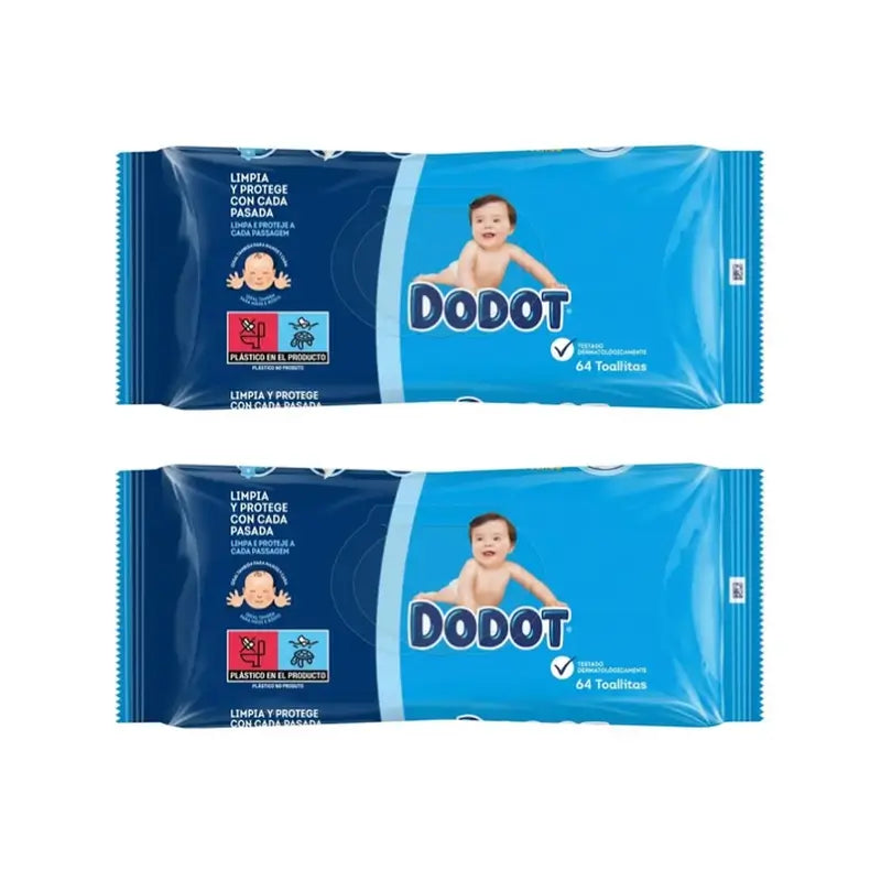 Toalhetes de bebé Dodot, 2x64 peças
